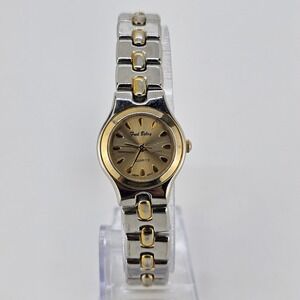 Fred Belay Women's Watch 23MM Gold Dial Gray Gold Metal Bands 7.25" NEW Battery